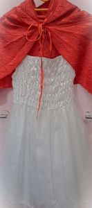 Kids Costumes to Hire - Red Riding Hood - White dress & Red Hooded cape